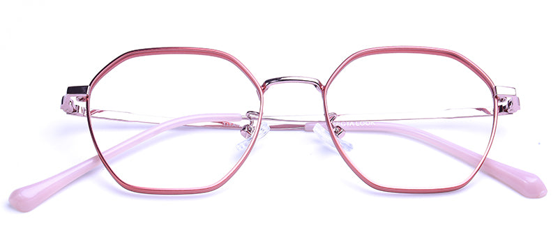 Progressive Transitions Eyeglasses Online with Large Fit, Round, Full-Rim Acetate/ Metal Design — Dazzle in Clear/pink/blue by Eyebuydirect - Lenses