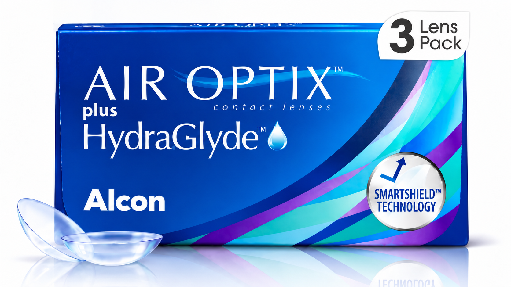 AIR OPTIX plus HydraGlyde Monthly Clear Contact Lenses 3-lens packs
