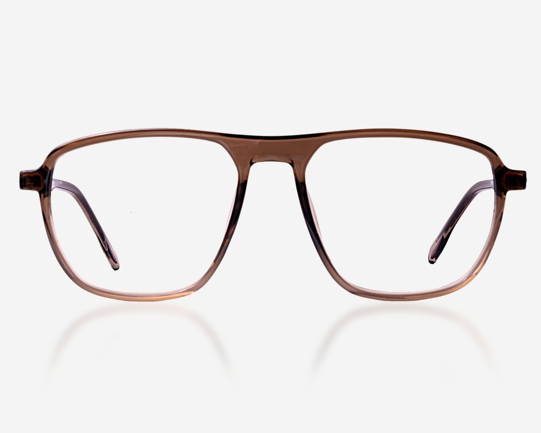 Spectalook Classic Transparent Brown Rectangular Eyeglasses Frame