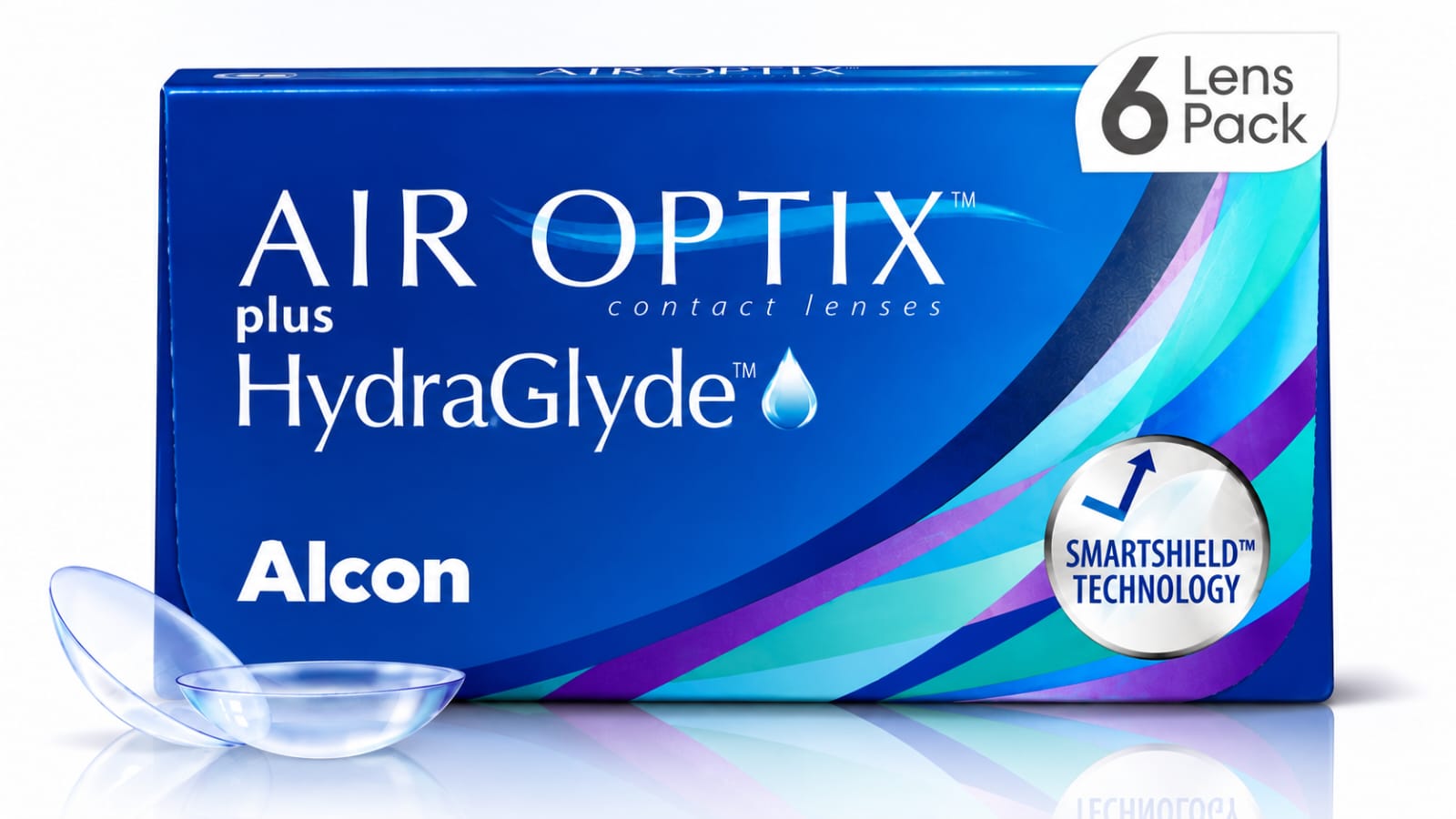 AIR OPTIX plus HydraGlyde Monthly Clear Contact Lenses 6-lens packs